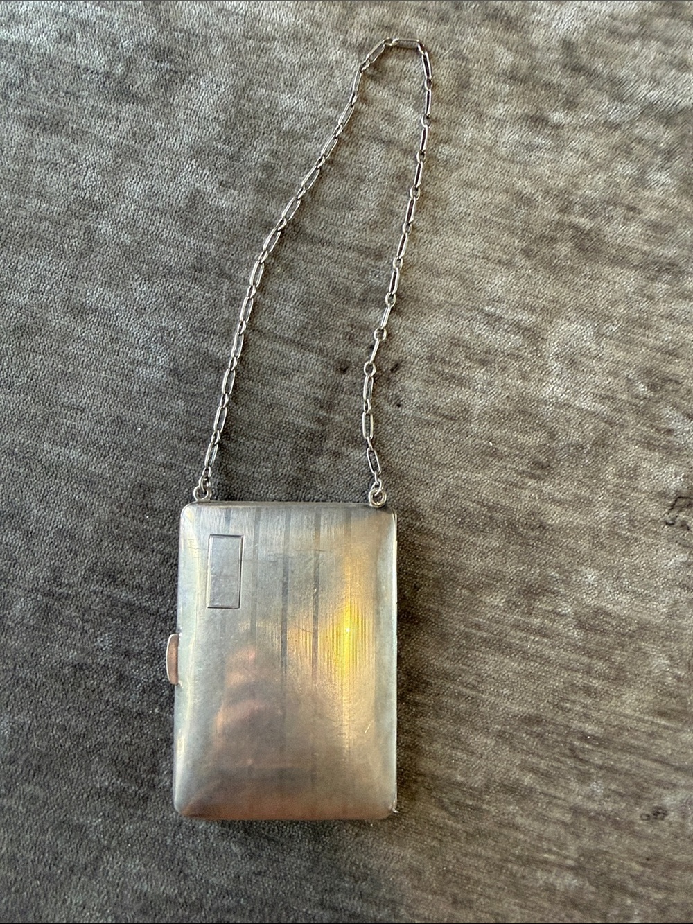 Sterling Silver Compact Chain  Bag - Elegant Metallic Silver Women's Bag